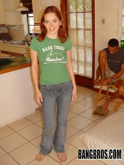 Smokey Flame: Redhead in Jeans Kneels for Interracial Handjob and a Blowjob – photo 1 of 20