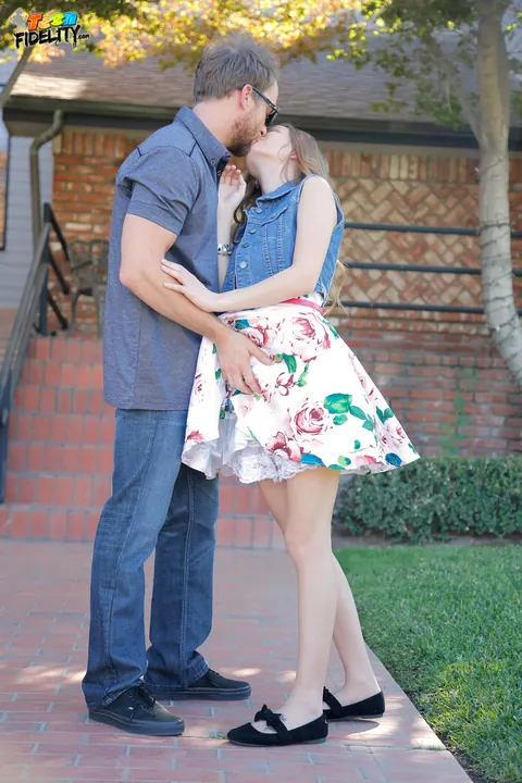 Maci Winslett: Slim Brunette in Glasses Fucks Her Partner Outdoors – photo 2 of 21