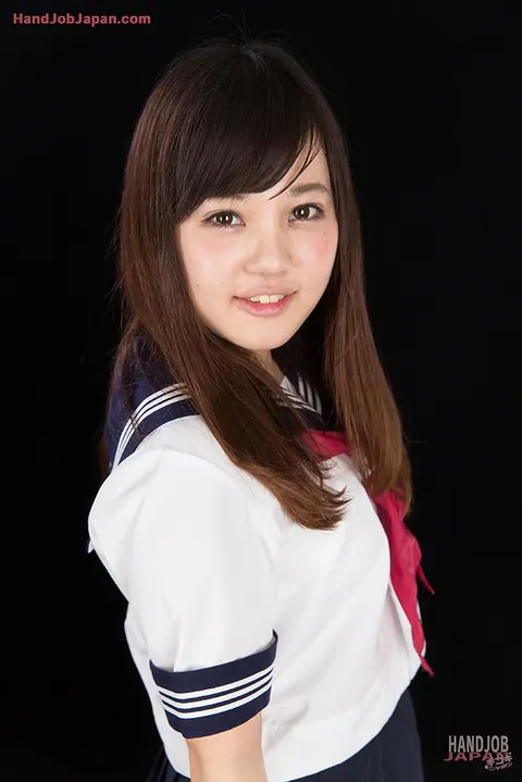 Japanese Brunette in a Skirt Jerks Him Off Until He Cums – photo 1 of 16