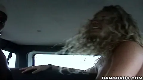 Tanned Curly Latina Takes Anal from Two Men in a Van – photo 11 of 21