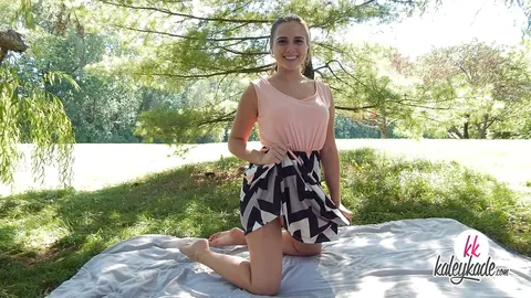 Kaley Kade: PAWG Brunette Lifts Her Skirt Outdoors – photo 4 of 15