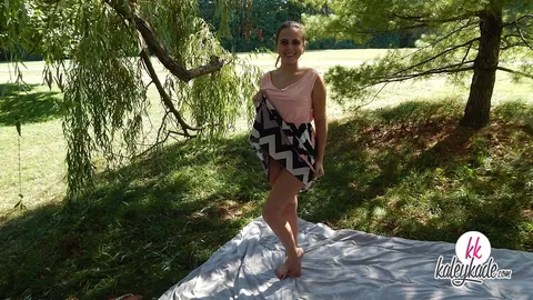Kaley Kade: PAWG Brunette Lifts Her Skirt Outdoors – photo 14 of 15