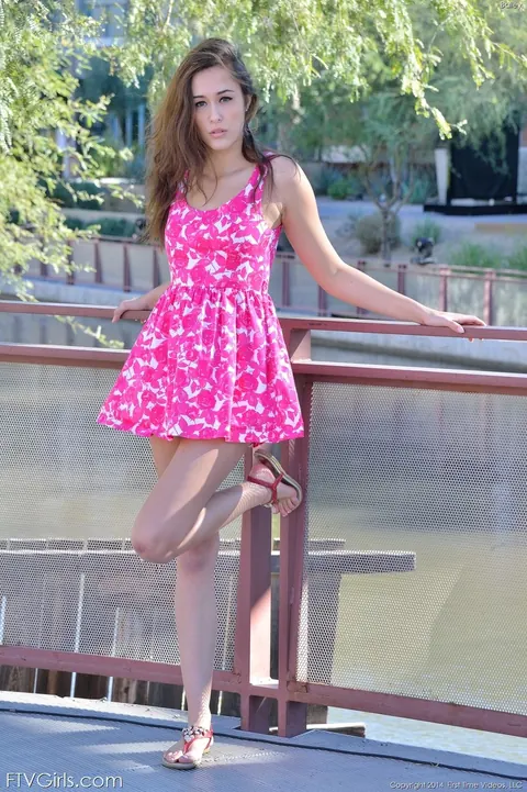 Anastasia Black: Tall Busty Brunette Flashes in Public Without Panties Under Her Skirt – photo 6 of 20