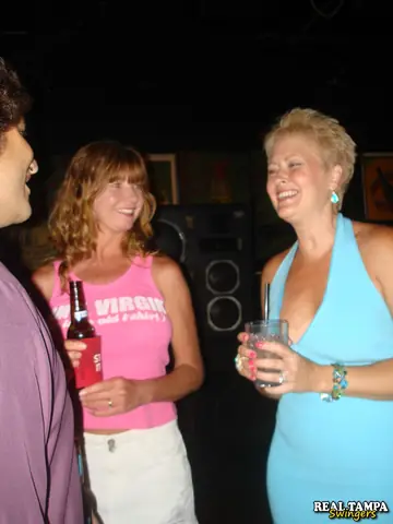 Tracy Lick – Busty Mature Blonde Kisses and Fucks in a Threesome at a Party