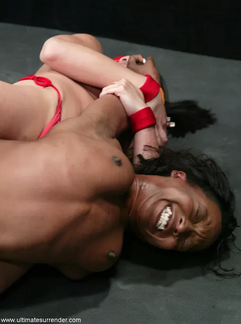 Crimson Ninja: Asian and Ebony MILFs in Panties Finger and Lick Pussy in Bondage – photo 18 of 21