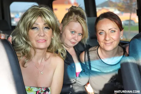 Koko Blond: Two Busty Blonde MILFs in Stockings Share a Cock Outdoors – photo 1 of 20