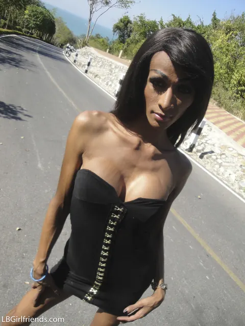 Slim Asian Trans Woman Undresses and Masturbates Outdoors – photo 4 of 17