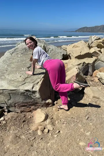 Alina West – Petite Brunette Shows Her Shaved Pussy on the Beach