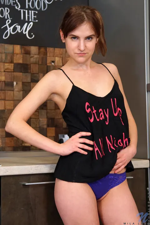 Mila Lee: Redhead PAWG Strips Out of Her Panties in the Kitchen – photo 1 of 16