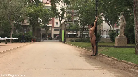 Dunia Montenegro: Hairy Ebony Brunette Bound and Exposed in Public – photo 14 of 21