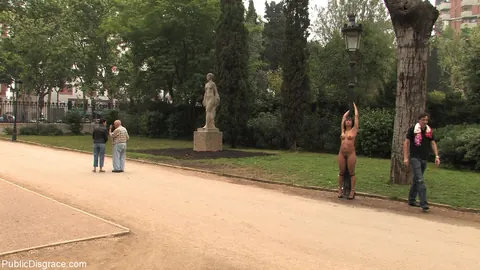 Dunia Montenegro: Hairy Ebony Brunette Bound and Exposed in Public – photo 16 of 21