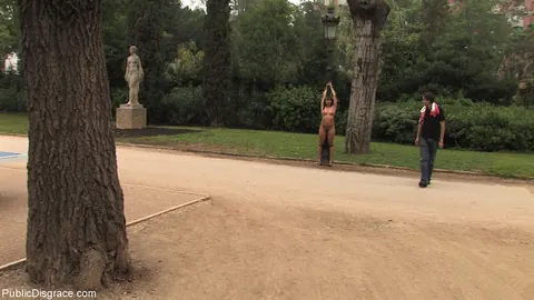 Dunia Montenegro: Hairy Ebony Brunette Bound and Exposed in Public – photo 13 of 21