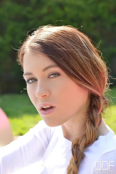 Misha Cross: Polish Redhead in Panties Fingers Herself by the Pool – photo 1 of 20