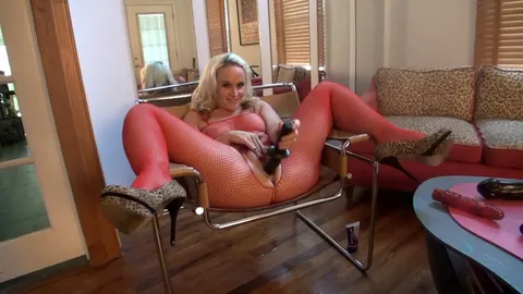 Dee Siren: Mature Curvy Blonde Dildos Her Ass and Squirts in Crotchless Pantyhose – photo 11 of 17