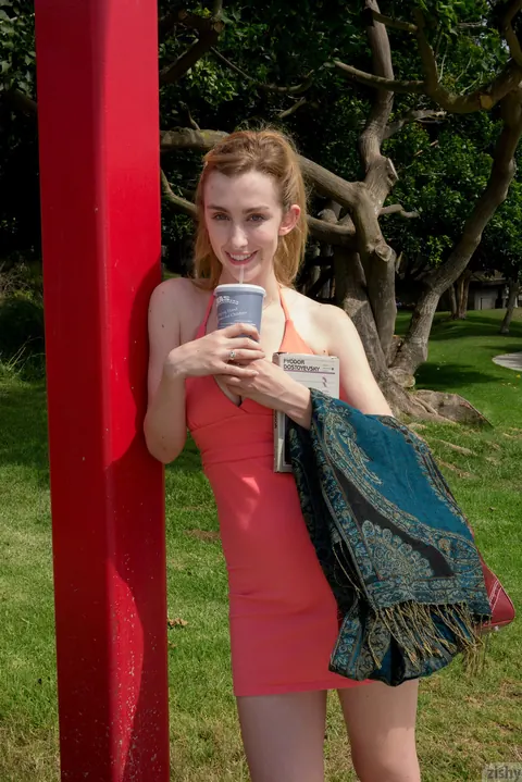 Phoebe Keller: Brunette in a Bikini and Dress Fucks Outdoors – photo 1 of 11