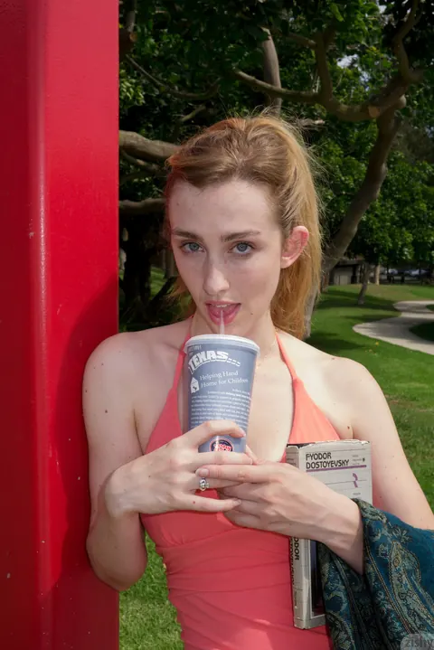 Phoebe Keller: Brunette in a Bikini and Dress Fucks Outdoors – photo 2 of 11