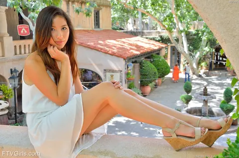 Melody Wylde: Japanese Brunette Flashes Skirt and Masturbates in Heels – photo 11 of 16
