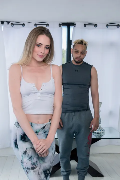 Kyler Quinn: Skinny Blonde Takes Interracial Anal on the Gym Mat – photo 4 of 12
