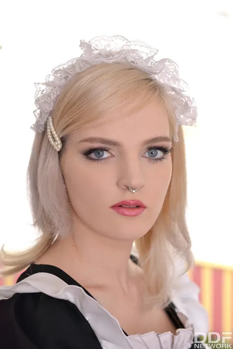 Carly Rae: Pale British Blonde Maid Rims, Sucks and Fucks Two Guys – photo 1 of 20