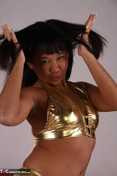 Melissa Deep: Asian MILF in a Bikini and Heels Plays with Her Hair – photo 8 of 20