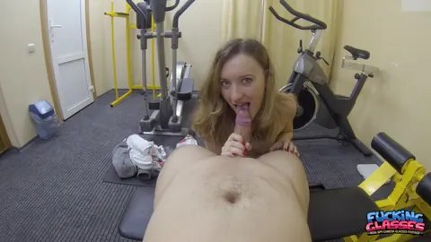 Blonde PAWG Sucks and Rides Cock in the Home Gym – photo 6 of 12