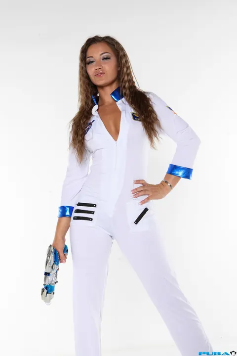 Dani Daniels: Curly Brunette Strips Out of Her Astronaut Uniform and Spreads – photo 4 of 21