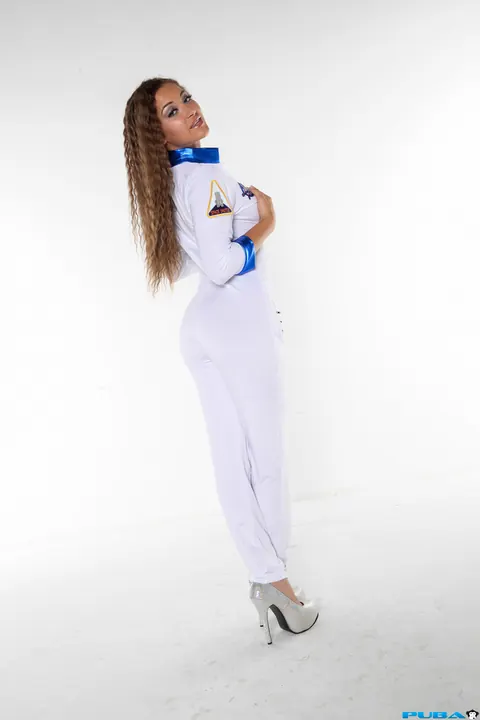 Dani Daniels: Curly Brunette Strips Out of Her Astronaut Uniform and Spreads – photo 5 of 21
