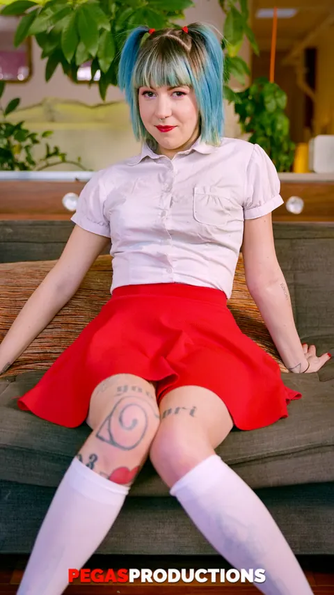Charlotte San: Tattooed Short-Haired Brunette Strips Naked Outdoors – photo 3 of 18