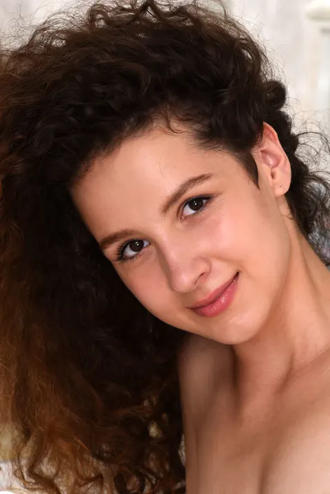Melissa Maz: Ukrainian Curly Brunette Strips and Spreads in Front of a Mirror – photo 18 of 21
