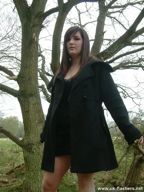 British Babe with Big Tits Shows Her Ass and Pussy in the Woods – photo 1 of 12