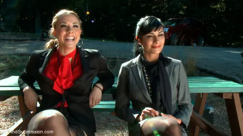 Beretta James: Busty Latinas in Stockings Take Anal in Outdoor BDSM Threesome – photo 1 of 21