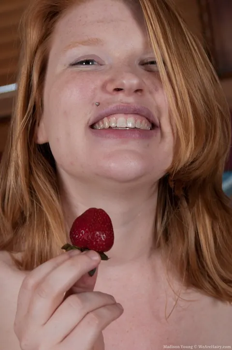 Pale Redhead BBW Strips Off Her Dress and Fingers Her Hairy Pussy – photo 8 of 10