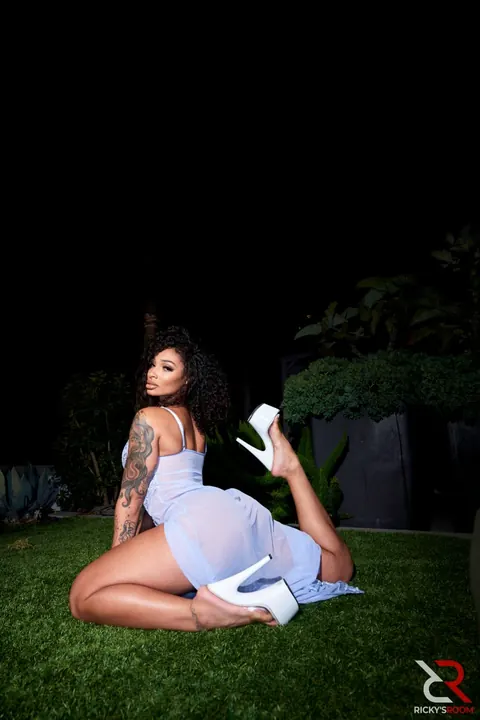 Thick Ebony Woman in Lingerie and Heels Teases Her Man – photo 2 of 20