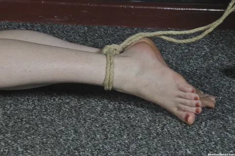 Amber West: Tall British Blonde Spreads Her Ass in Bondage Stockings – photo 7 of 16