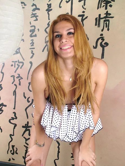 Trans Woman Strips Nude and Shows Her Stiff Cock – photo 1 of 21