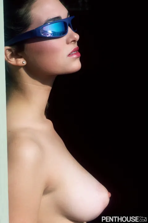 Busty Brunette in Glasses Rubs Her Hairy Pussy – photo 10 of 11