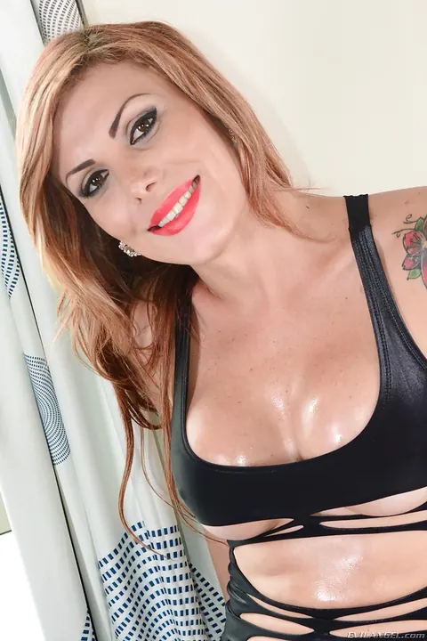 Curvy Latina Trans Woman Takes Two Men in Oiled Anal Threesome – photo 1 of 16