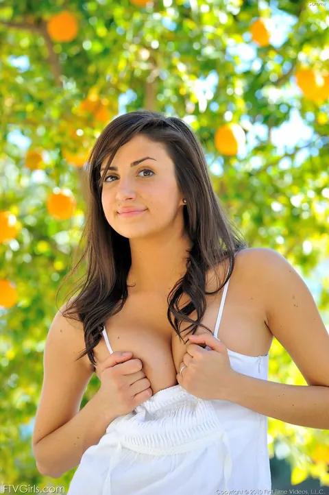 Brunette Strips Out of Her Dress Outside – photo 3 of 21
