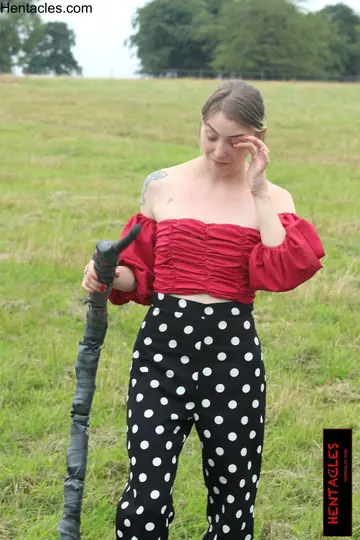 Woman Undresses Fully and Poses Naked Outdoors