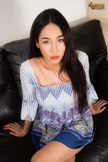 Petite Asian Trans Woman Stands Nude and Shows Her Hard Cock