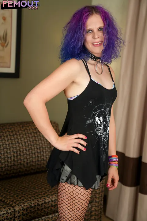 Mature Trans Woman Strips and Poses Nude Showing Cock – photo 2 of 16