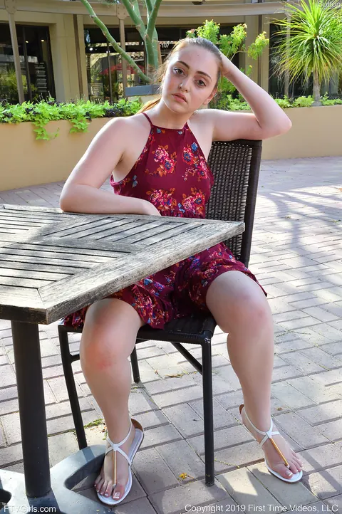 Woman with Pigtails Shows Her Labia and Fingers Her Pussy Outdoors – photo 5 of 15
