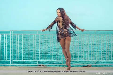 Isa Sweet: Tall Latina Brunette Spreads on a Seaside Balcony – photo 6 of 18