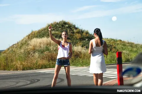 Sarah Kay: Blonde in Glasses Has Group Sex by a Car Outdoors – photo 1 of 21