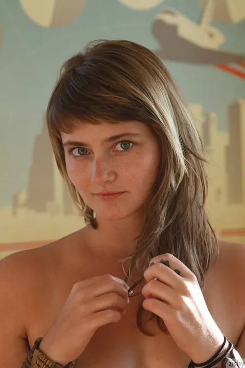 Tipper Brannan: Petite Brunette with Glasses Shows Her Hairy Pussy Nude – photo 8 of 12
