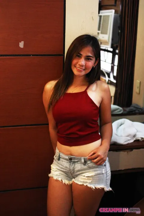Asian Brunette Poses in Booty Shorts – photo 4 of 20