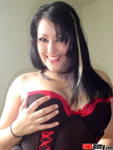Asian Brunette in Lingerie Shows Off Her Big Tits and Ass – photo 3 of 12