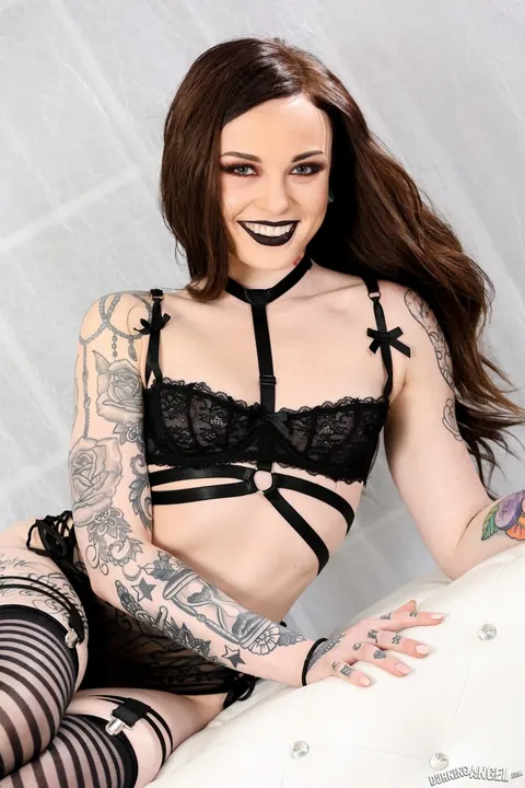 Chloe Carter: Tattooed Petite Redhead Spreads Her Pussy in Lingerie – photo 4 of 16