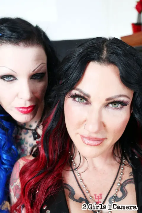 Jenevieve Hexxx: Two Brunettes in Latex and Stockings Pose Together – photo 13 of 16