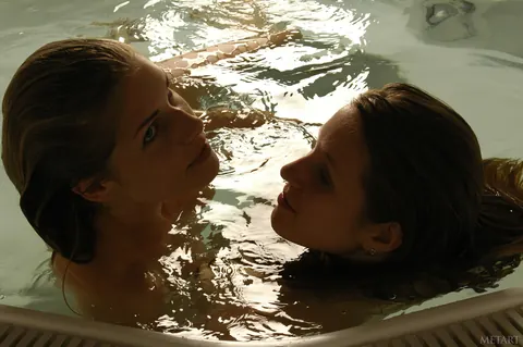 Thick Women Kiss and Lick Pussy in the Bathroom Jacuzzi – photo 17 of 21